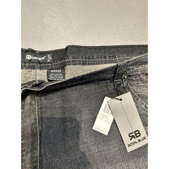 Royal Blue Brand Denim Jeans Men Size 62 x 32 Relaxed Fit Big & Tall New - Picture 2 of 8